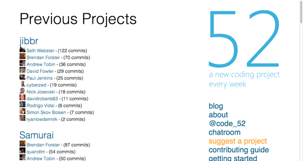 Code52 Projects List