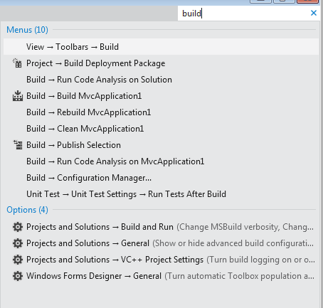 Visual Studio 2011 Beta Menu Explorer