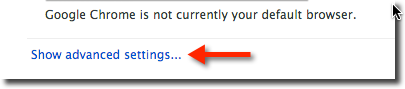 Chrome  Advanced Settings