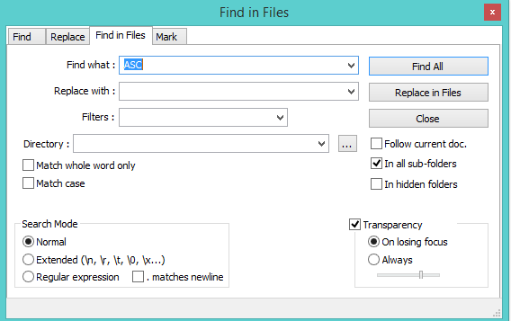 ultraedit macro findinfiles