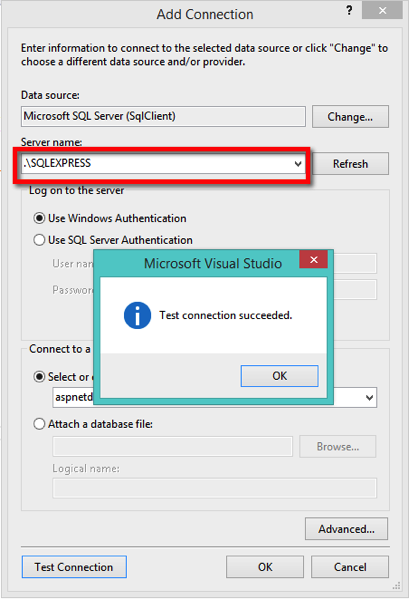 VSSqlExpressConnectoin