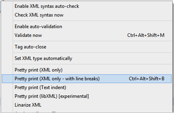 Notepad++ XMLToolsPrettyPrint