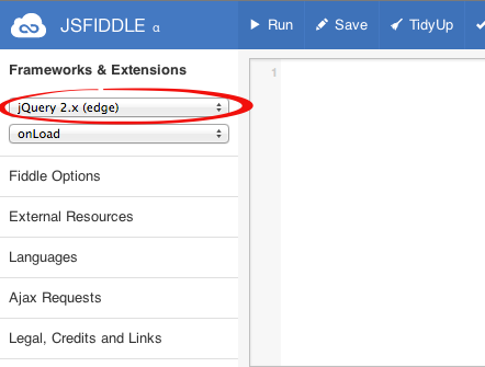 JsFiddle Default Library jQuery