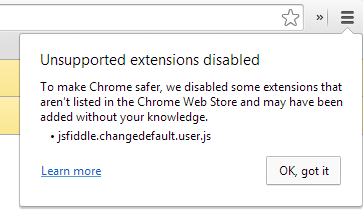 Unsupported Extensions Disabled