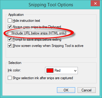 Snipping Tool Options