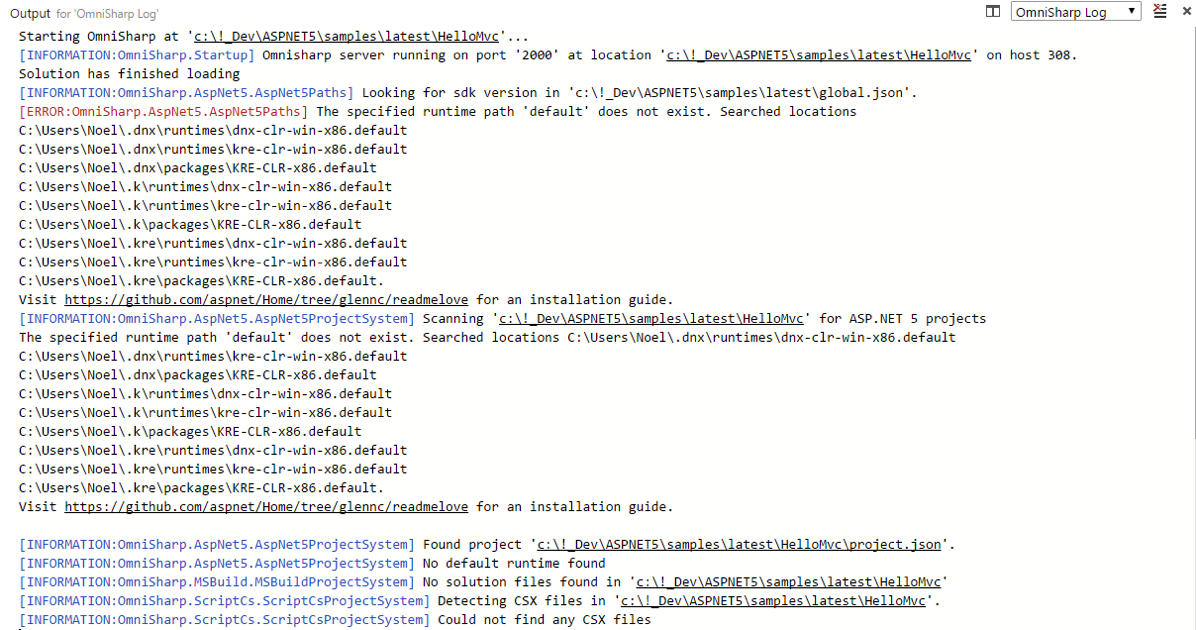 Omnisharp log
