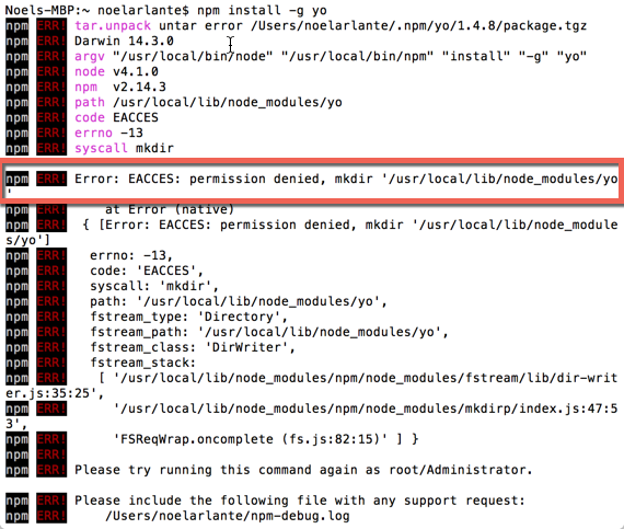 Npm Error Permission Denied